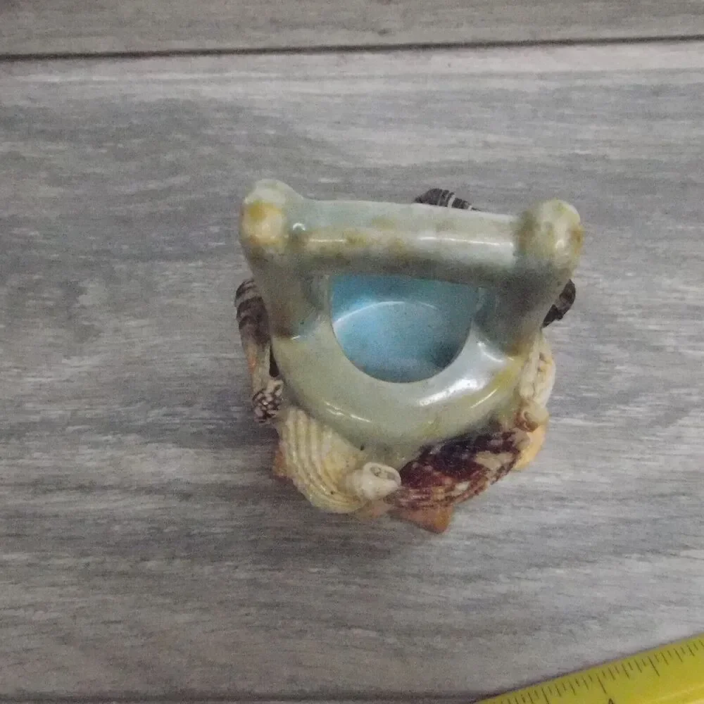 Nautical Coastal Kitchen Decor Seashell Toothpick Holder Basket Wishing Well